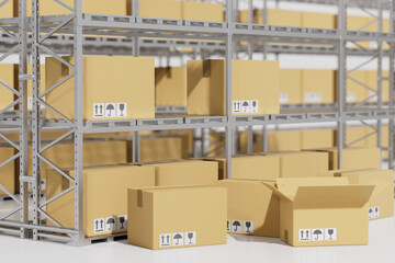 3d rendering industrial warehouse concept