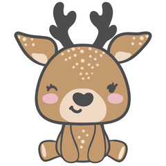Adorable animal baby  sitting baby posture, nursery safari vintage colour theme