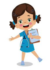 Happy kids wear doctor uniform set