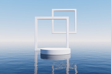 3d rendering simple scene on water