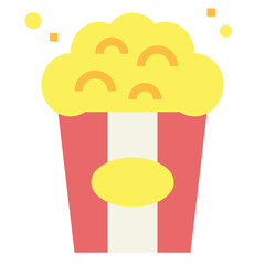popcorn flat icon style