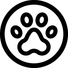 Fototapeta premium dog paw line icon