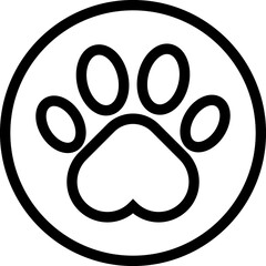 dog paw line icon