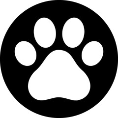dog paw line icon