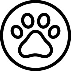 dog paw line icon