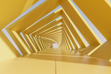 3d rendering different tunnel building