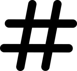 Hashtag black sign