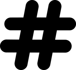 Hashtag black sign