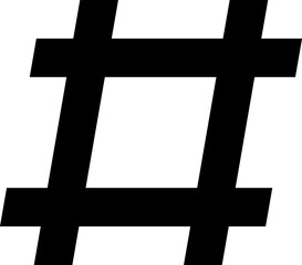 Hashtag black sign
