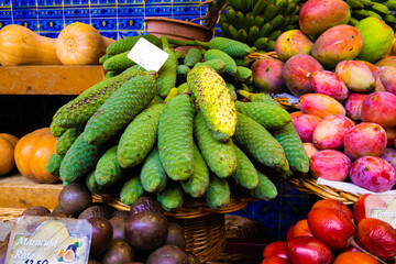 Monstera deliciosa fruit Portugal Madeira Market