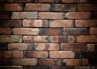 Old vintage retro style bricks wall for abstract brick background and texture.