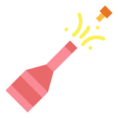 champagne flat icon style