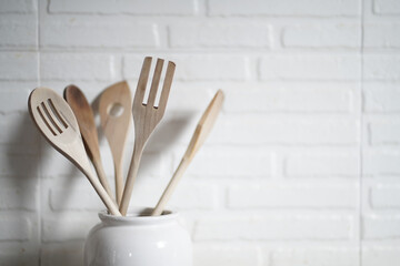 wooden kitchen utensils