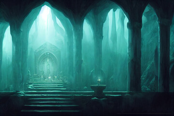 Concept art illustration of Erebor dwaven kingdom from lord of the rings