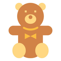teddy bear flat icon style