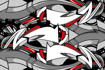 vector background design with a pattern of lines, arrows and gear looks unique and cool. with a mix of dark gray and light gray.