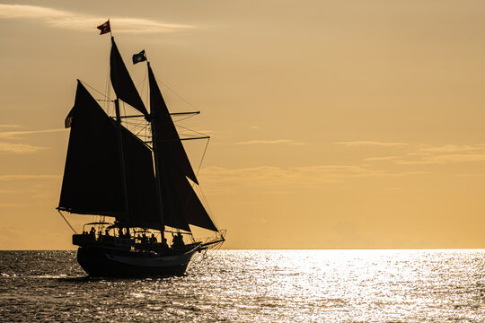 sailboat at sunset