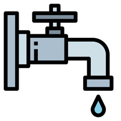 faucet filled outline icon style