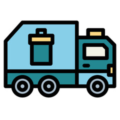 garbage truck filled outline icon style