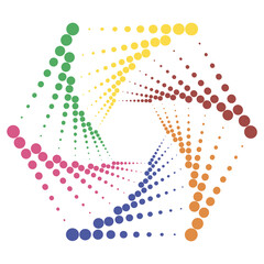 Circle Dotted Colorful Icon Isolated on White Background.