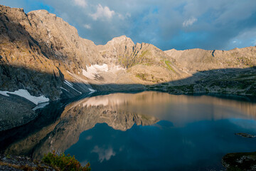 mirror reflection in the lake