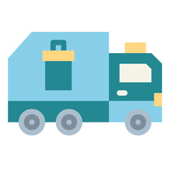 garbage truck flat icon style