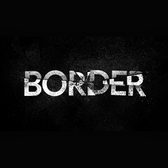 Exploded border Partition typographic with spray particles. Explosion destruction, shattered geometric shapes. Black objects with broken isolated abstract design elements