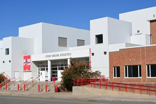 STONY BROOK, NEW YORK - 21 OCT 2022: Island Federal Credit Union Arena, the 4,000-seat home of Stony Brook's men's and women's basketball teams,.