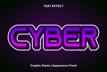 cyber text effect with graphic style and editable