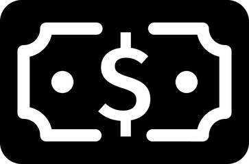 Money, currency, dollar black glyph symbol