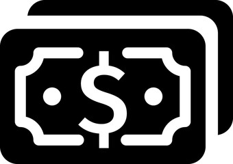 Money, currency, dollar black glyph symbol