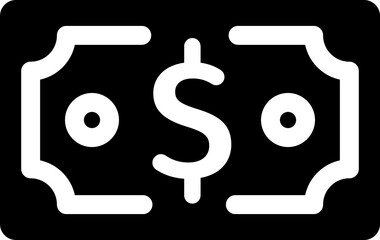 Money, currency, dollar black glyph symbol