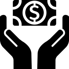Money, currency, dollar black glyph symbol