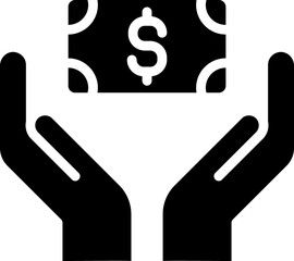 Money, currency, dollar black glyph symbol