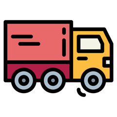 delivery truck filled outline icon style