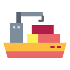 ship flat icon style