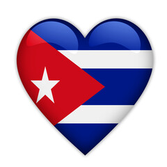 Naklejka premium Cuba Flag Love Symbol Image 