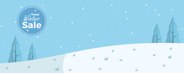 Winter sale promotion background design with a modern style