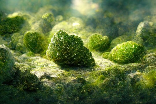 Beautiful moldavite crystal texture background.