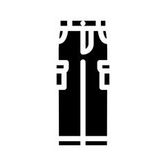cargo pants clothes glyph icon vector. cargo pants clothes sign. isolated symbol illustration