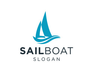 Logo design about Sailboat on a white background. made using the CorelDraw application.
