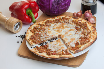 pizza with salami
