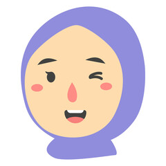 Fototapeta premium winking face hijab