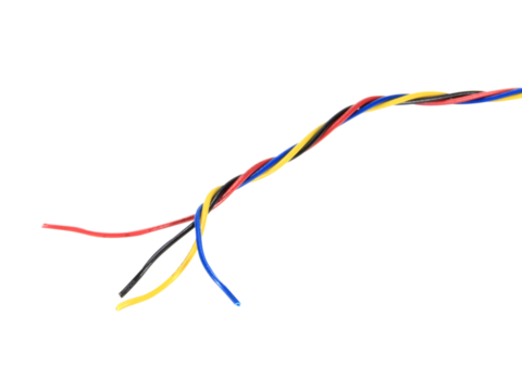 shape or force wire cable of usb and adapter into a curve or angle.isolated on white background.Electronic Connector.Selection focus.