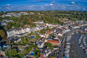 Aerial View of the small Village of St. Aubin, Jersey
