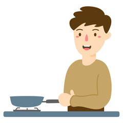 people cooking flat design