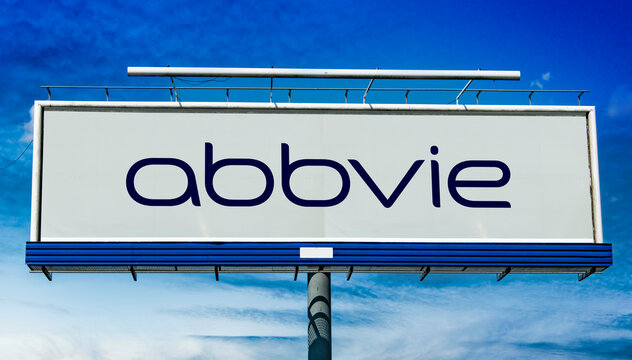 Advertisement billboard displaying logo of AbbVie