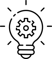 Idea, think, idea, bulb, brainstorm