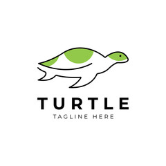 Simple Line Art Turtle Logo Template