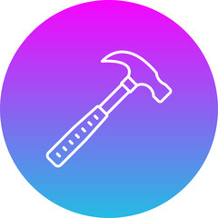 Hammer Gradient Circle Line Inverted Icon